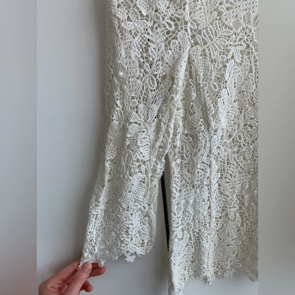 Rebecca Taylor Cream Lace Blouse Size 0 - Picture 2 of 7